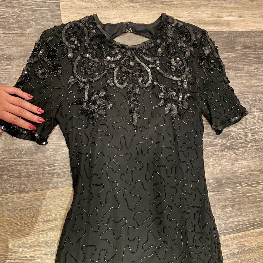 Vintage Little Black Sequin Dress